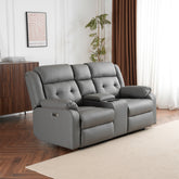 リクライニングチェア リクライニングソファ 2.5人掛け 電動 リクライニング 左右独立調節 オットマン一体型 パーソナルチェアー 電動ソファ 耐圧分散 リクライニングチェア 一人暮らし 二人掛け【グレー】