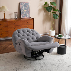 電動1人掛けソファー リクライニングチェア ゲーミングチェア ベルベット 貝殻のデザイン 270度回転式 背もたれ調節105-165度 簡単昇降ボタン 快適なリビング必需品