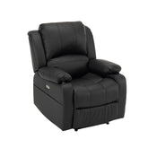 リクライニングチェア テーブル付き リクライニングソファ 1人掛け 電動 リクライニング ファブリック オットマン一体型 パーソナルチェアー 電動ソファ 耐圧分散 リクライニングチェア 一人暮らし 【ブラック】
