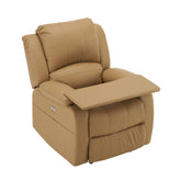 リクライニングチェア テーブル付き リクライニングソファ 1人掛け 電動 リクライニング ファブリック オットマン一体型 パーソナルチェアー 電動ソファ 耐圧分散 リクライニングチェア 一人暮らし 【ライトコーヒー】