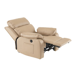 リクライニングソファー 電動リクライニングソファ オットマン一体型 1人掛け USBポート付き 電動ソファ モーションソファー 耐圧分散 電動ソファー スマホ充電可 リクライニングチェア 【ベージュ】