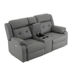 リクライニングチェア リクライニングソファ 2.5人掛け 電動 リクライニング 左右独立調節 オットマン一体型 パーソナルチェアー 電動ソファ 耐圧分散 リクライニングチェア 一人暮らし 二人掛け【グレー】