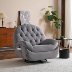 電動1人掛けソファー リクライニングチェア ゲーミングチェア ベルベット 貝殻のデザイン 270度回転式 背もたれ調節105-165度 簡単昇降ボタン　快適なリビング必需品