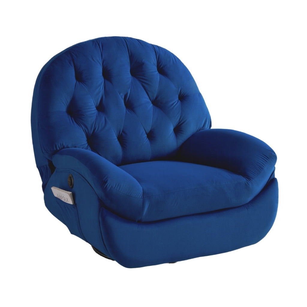 電動1人掛けソファー リクライニングチェア ゲーミングチェア ベルベット 貝殻のデザイン 270度回転式 背もたれ調節105-165度 簡単昇降ボタン　快適なリビング必需品