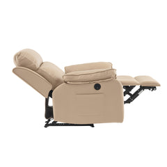 リクライニングソファー 電動リクライニングソファ オットマン一体型 1人掛け USBポート付き 電動ソファ モーションソファー 耐圧分散 電動ソファー スマホ充電可 リクライニングチェア 【ベージュ】