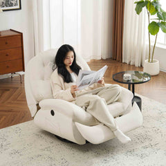 電動1人掛けソファー リクライニングチェア ゲーミングチェア リクライニングソファ 電動ソファ ベルベット 貝殻のデザイン 270度回転式 背もたれ調節105-165度 簡単昇降ボタン 快適なリビング 一人暮らし スマホ充電可能 癒しの必需品