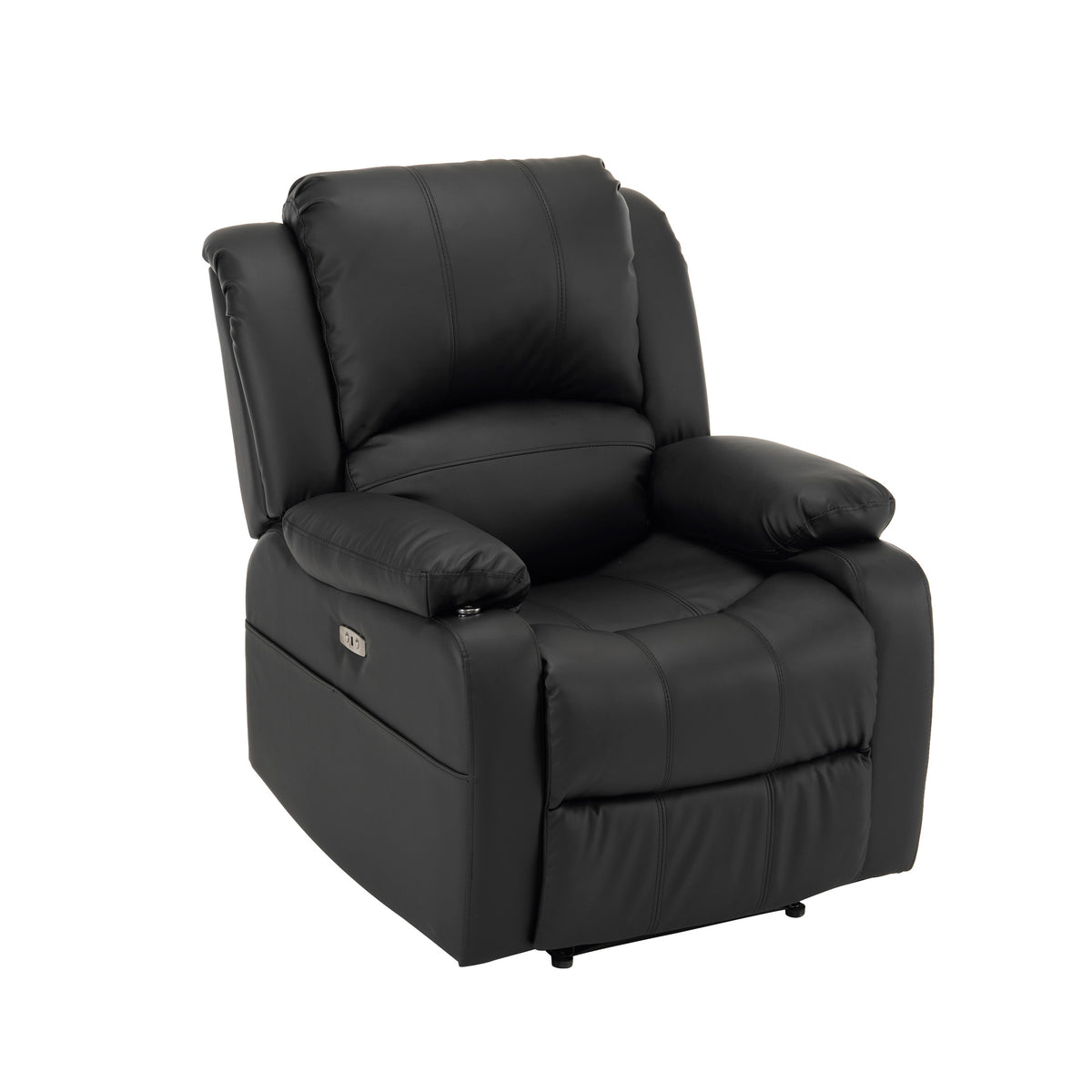 リクライニングチェア テーブル付き リクライニングソファ 1人掛け 電動 リクライニング ファブリック オットマン一体型 パーソナルチェアー 電動ソファ 耐圧分散 リクライニングチェア 一人暮らし 【ブラック】