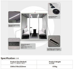 防音オフィスポッドブース｜静音会議用個室｜吸音パネル付き簡易防音ルーム｜デスク付き移動式作業ブース｜通話・勉強・4人用に最適