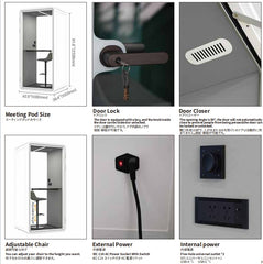 個人用防音オフィスポッド｜静音会議ブース｜デスク・チェア付き可動式ワークルーム