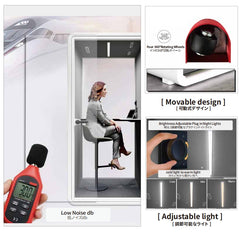 個人用防音オフィスポッド｜静音会議ブース｜デスク・チェア付き可動式ワークルーム